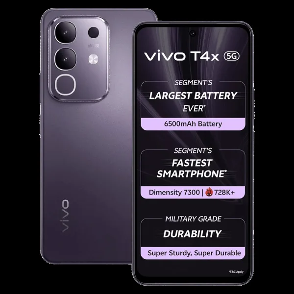 vivo T4x 5G (8GB RAM, 128GB, Pronto Purple)