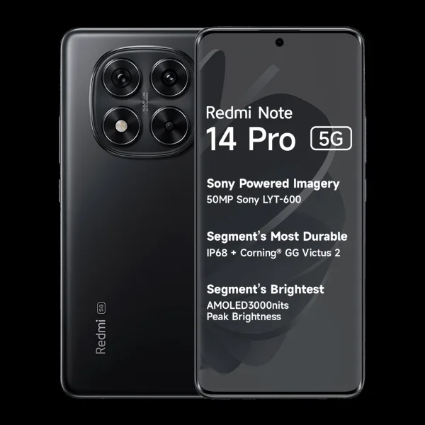 Redmi Note 14 Pro 5G (8GB RAM, 128GB, Titan Black)