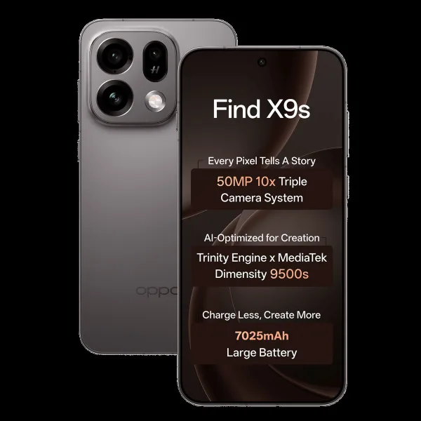 Oppo Find X9s 5G (12GB RAM, 512GB, Midnight Grey)