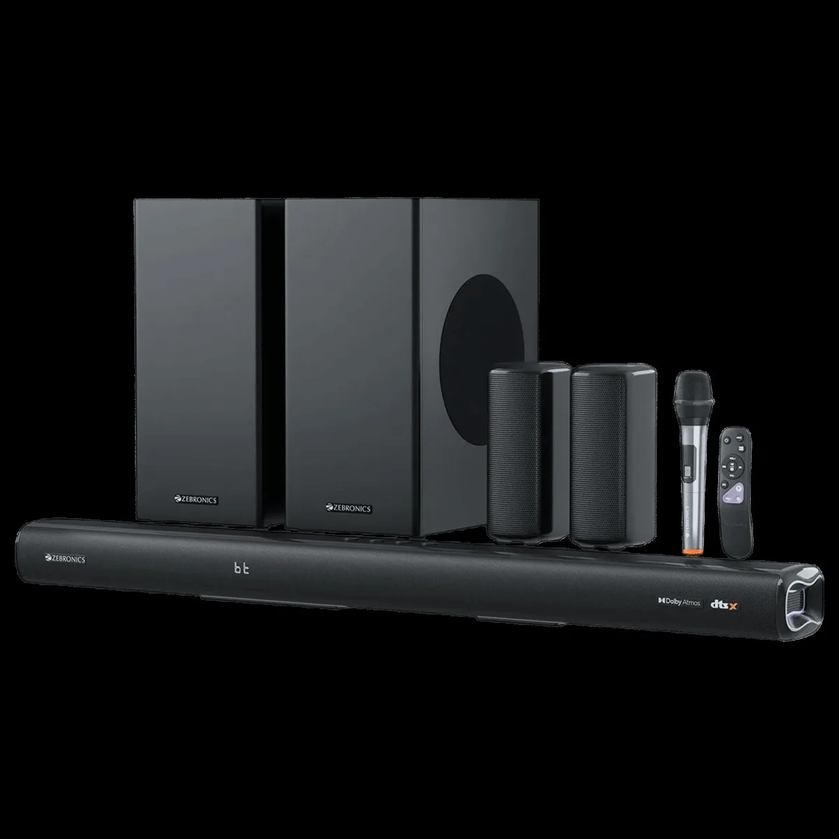 ZEBRONICS Zeb Juke bar 9900 725W Bluetooth Soundbar with Remote (Dolby Atmos, 5.2.4 Channel, Black)