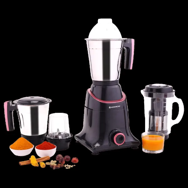 WONDERCHEF Select 750 Watt 4 Jars Mixer Grinder (18000 RPM, Overload Protection, Black Maroon)