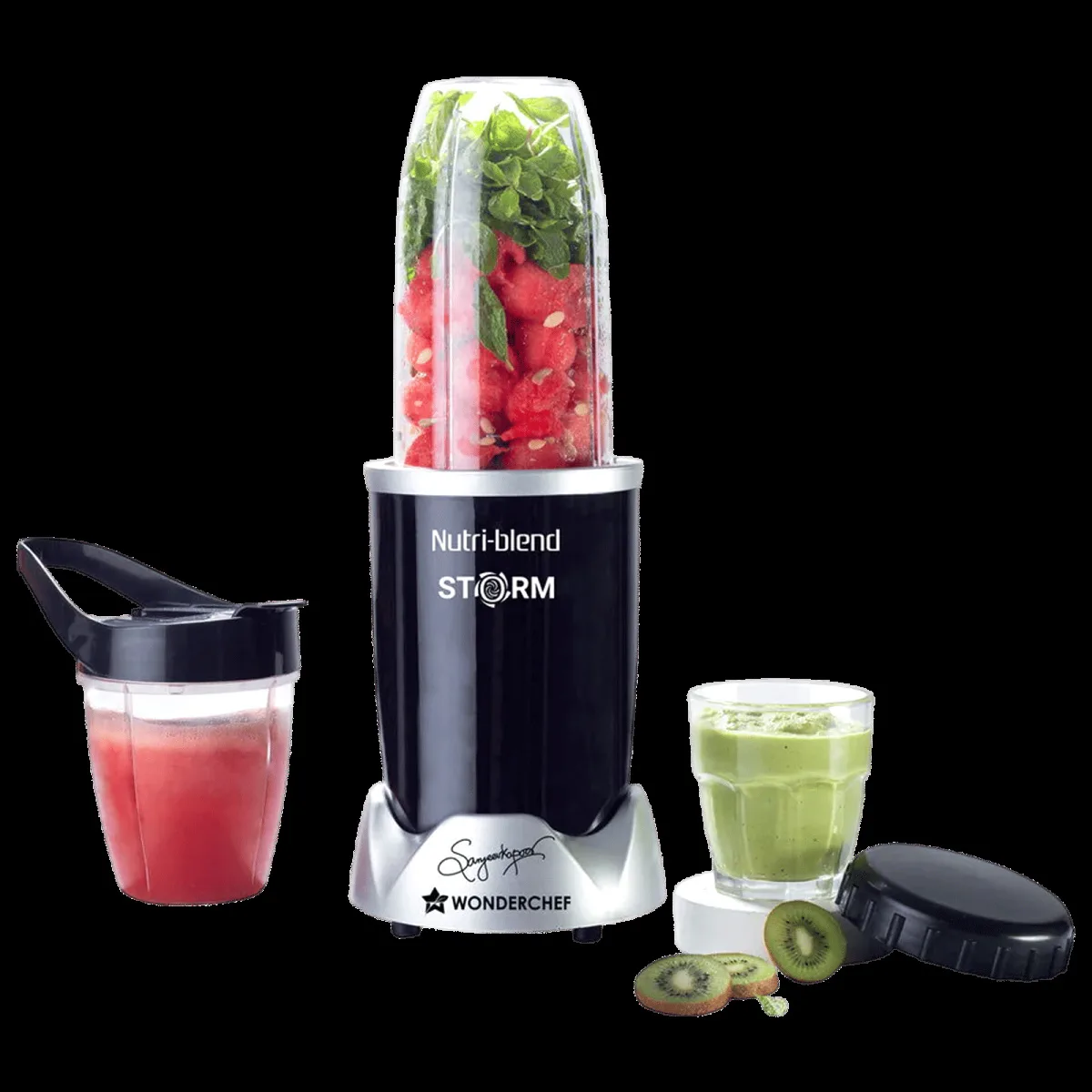 WONDERCHEF Nutri-blend Storm 1200 Watt 2 Jars Mixer Grinder Blender (22000 RPM, Sipper Attachment, Black)