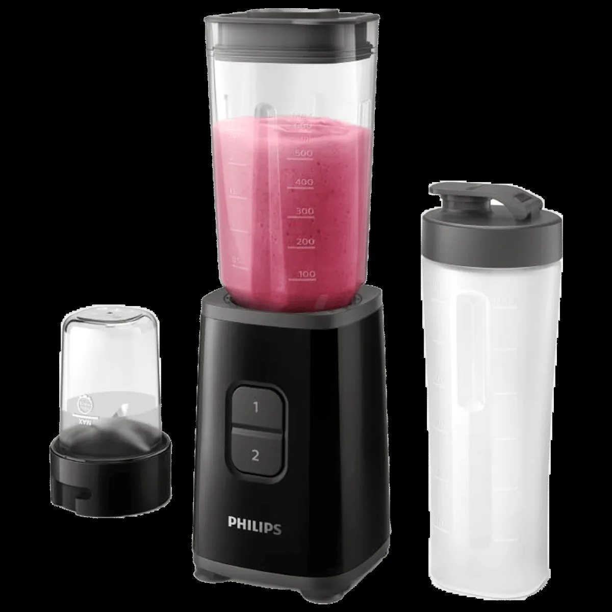 PHILIPS 350 Watt 3 Jars Blender (Heat Resistant Glass Container, Black)