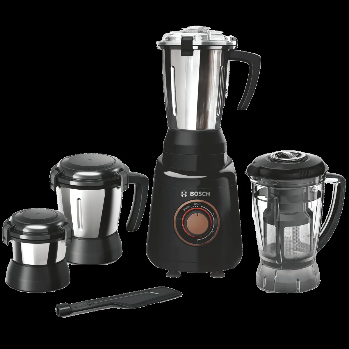 BOSCH TrueMixx 750 Watt 4 Jars Mixer Grinder (22000 RPM, HiFlux Motor, Black)