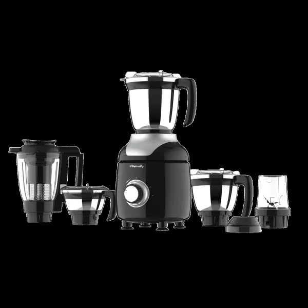 Butterfly ZieraChrome 750 Watt 5 Jars Juicer Mixer Grinder (21000 RPM, Black)