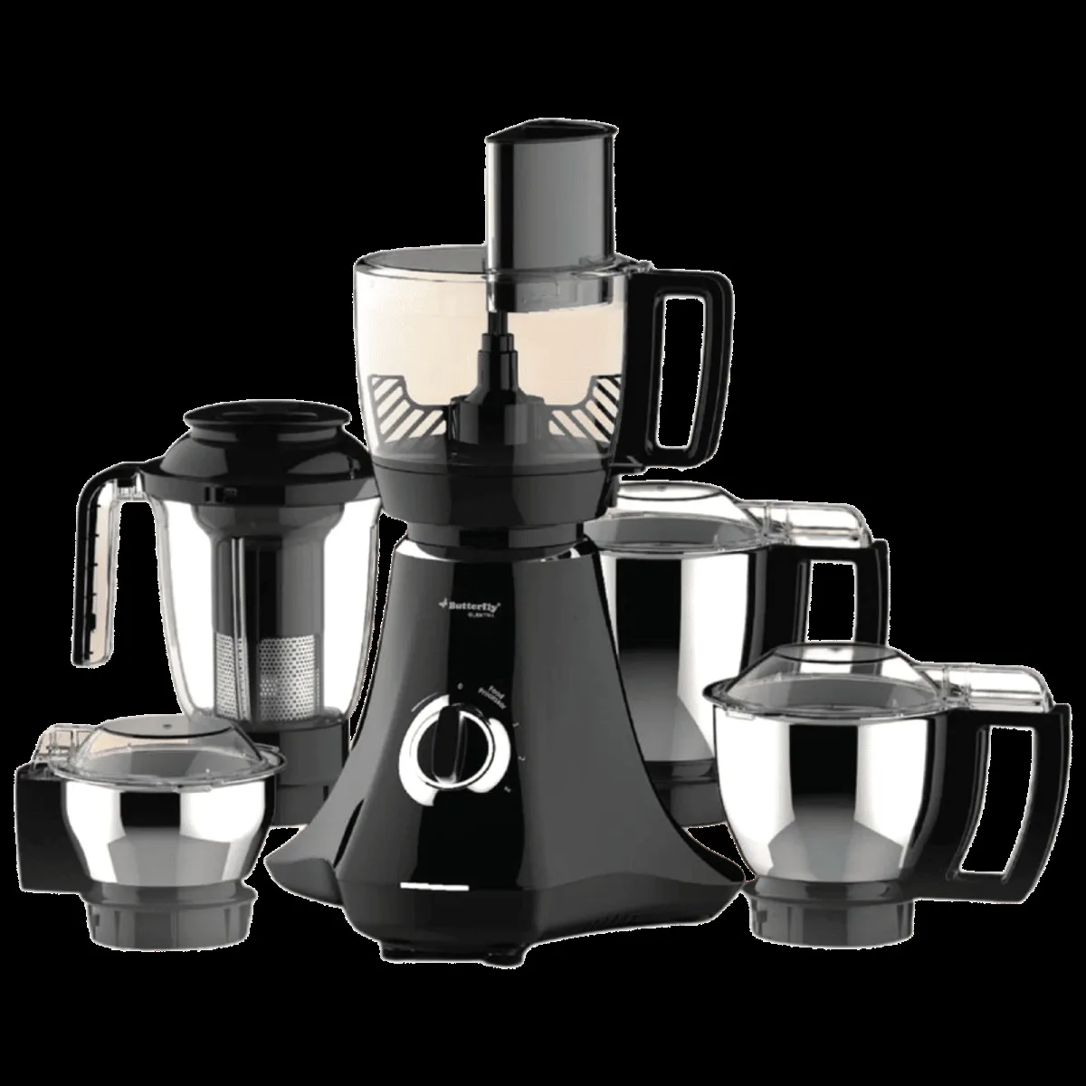 Butterfly ELEKTRA 750 Watt 6 Jars Juicer Mixer Grinder (21000 RPM, FPSS Technology, Black)