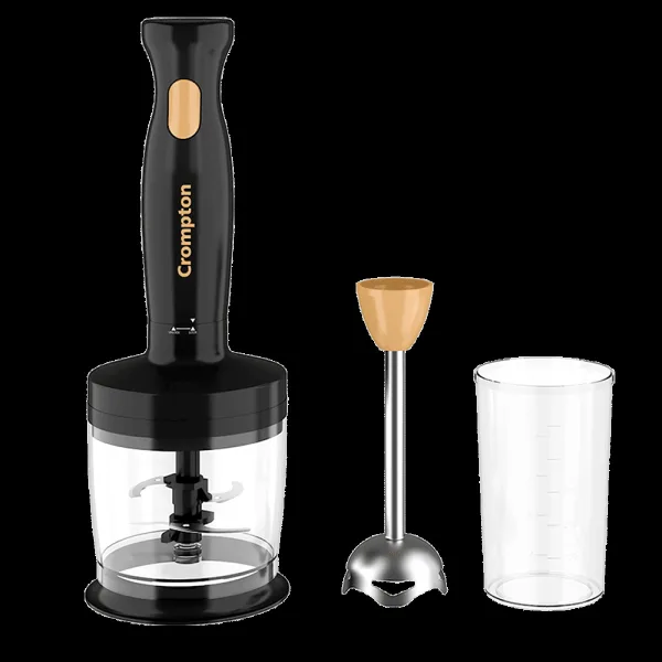 Crompton Ameo Trio 300 Watt Vegetable & Fruit Chopper with 2 Blades (Black & Golden)