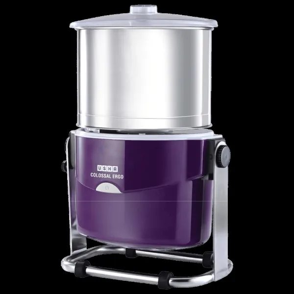 USHA Colossal Ergo 2 Litres 2 Stones Wet Grinder with Coconut Scrapper & Atta Kneader (Stainless Steel Drum, Magenta)