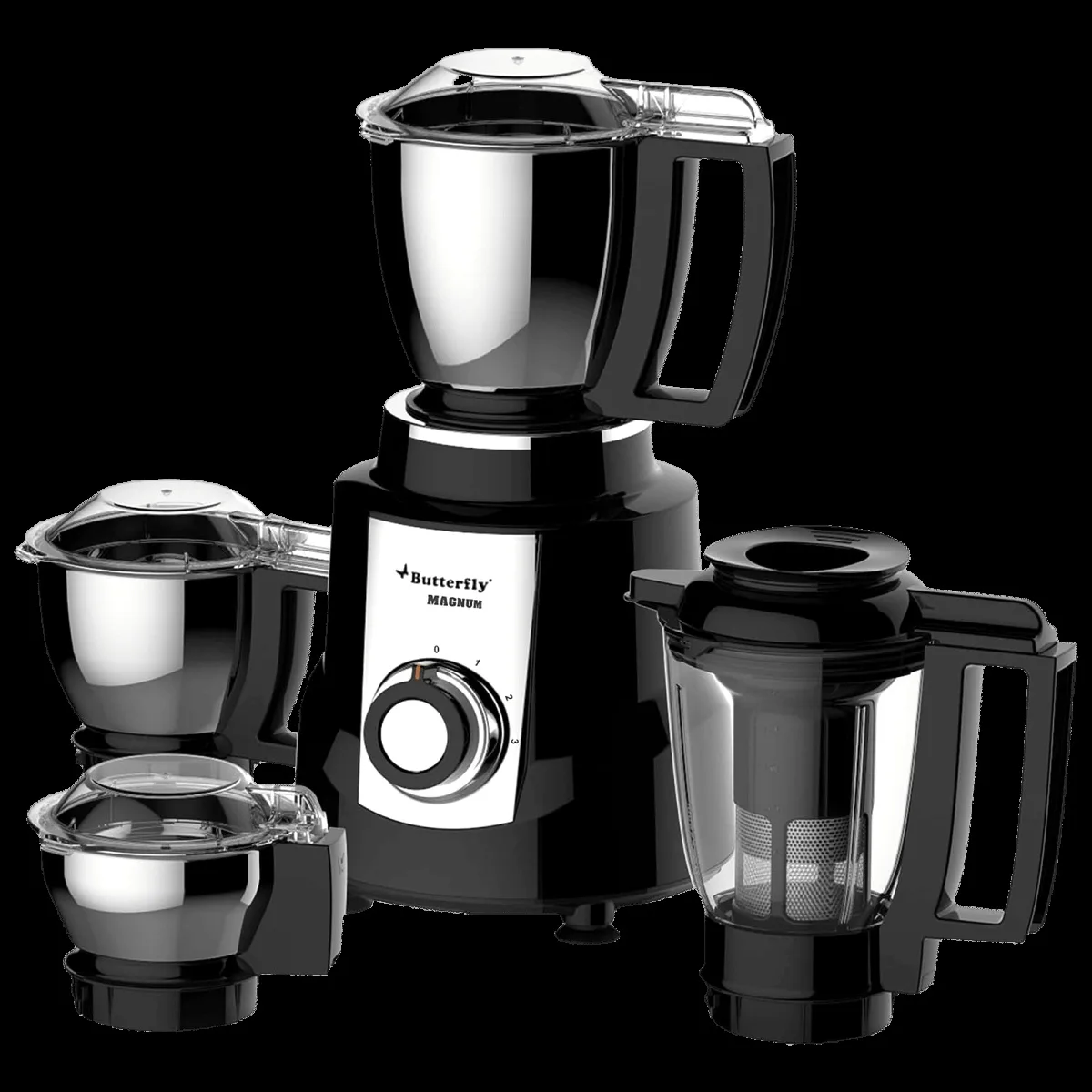 Butterfly Magnum 900 Watt 4 Jars Mixer Grinder (22000 RPM, Spill Proof, Black)
