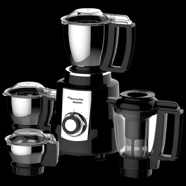 Butterfly Magnum 900 Watt 4 Jars Mixer Grinder (22000 RPM, Spill Proof, Black)