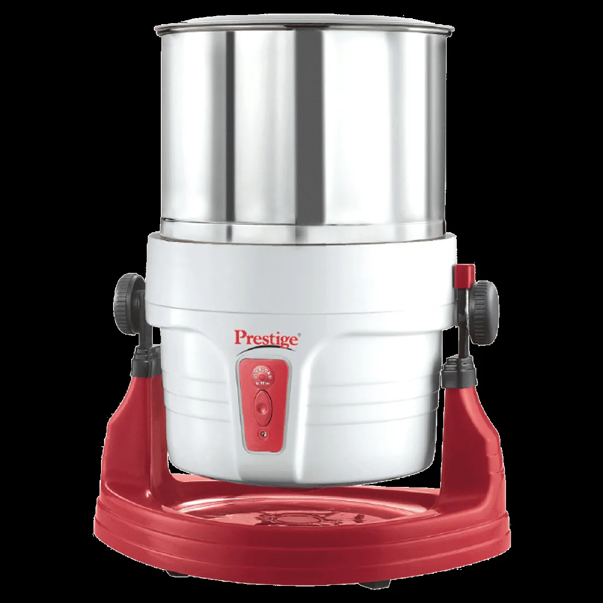 Prestige PWG 01 2 Litres Wet Grinder with Coconut Scrapper & Atta Kneader (Tilting Drum, White and Red)