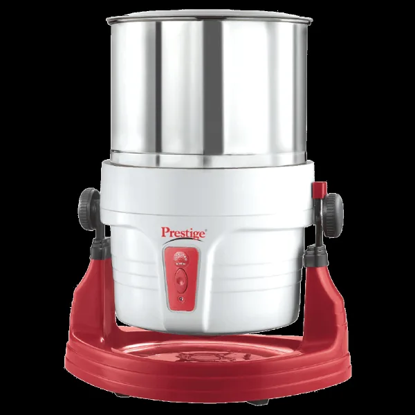 Prestige PWG 01 2 Litres Wet Grinder with Coconut Scrapper & Atta Kneader (Tilting Drum, White and Red)