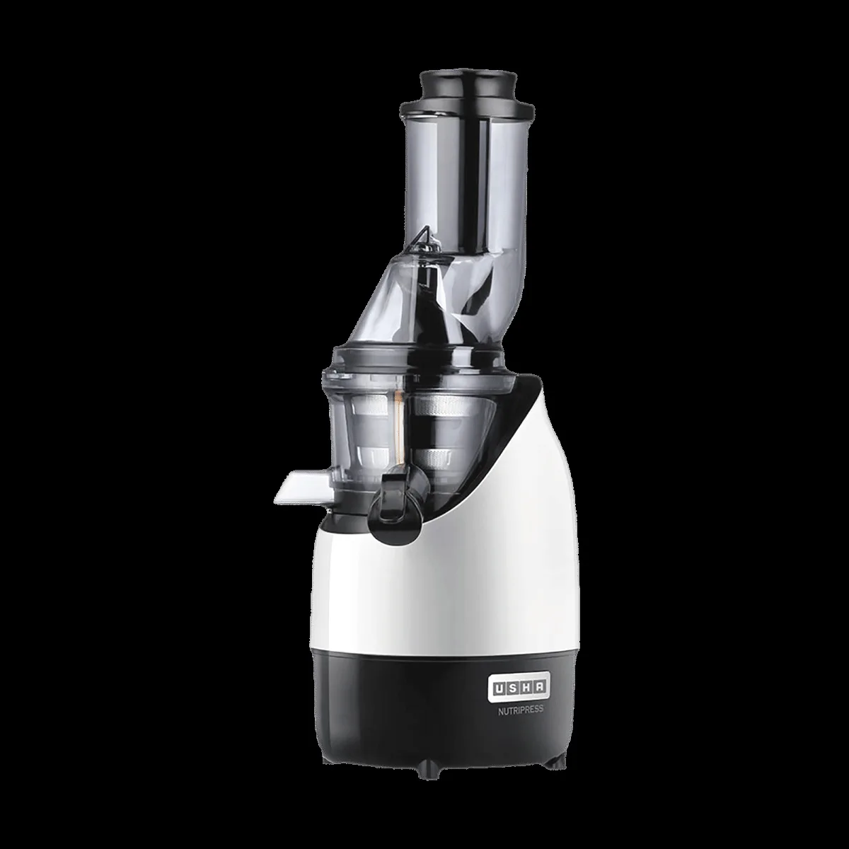 USHA NutriPress 200 Watt Cold Press Juicer (67 RPM, Low Temperature Technology, Black/White)