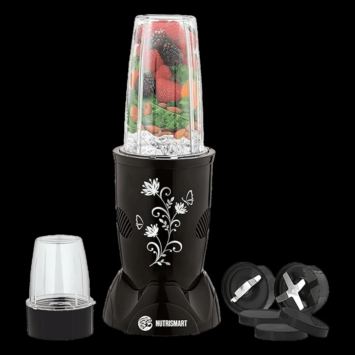 Nutrismart NS Bullet 500 Watt 2 Jars Mixer Grinder Blender (22000 RPM, Copper Winding, Black)