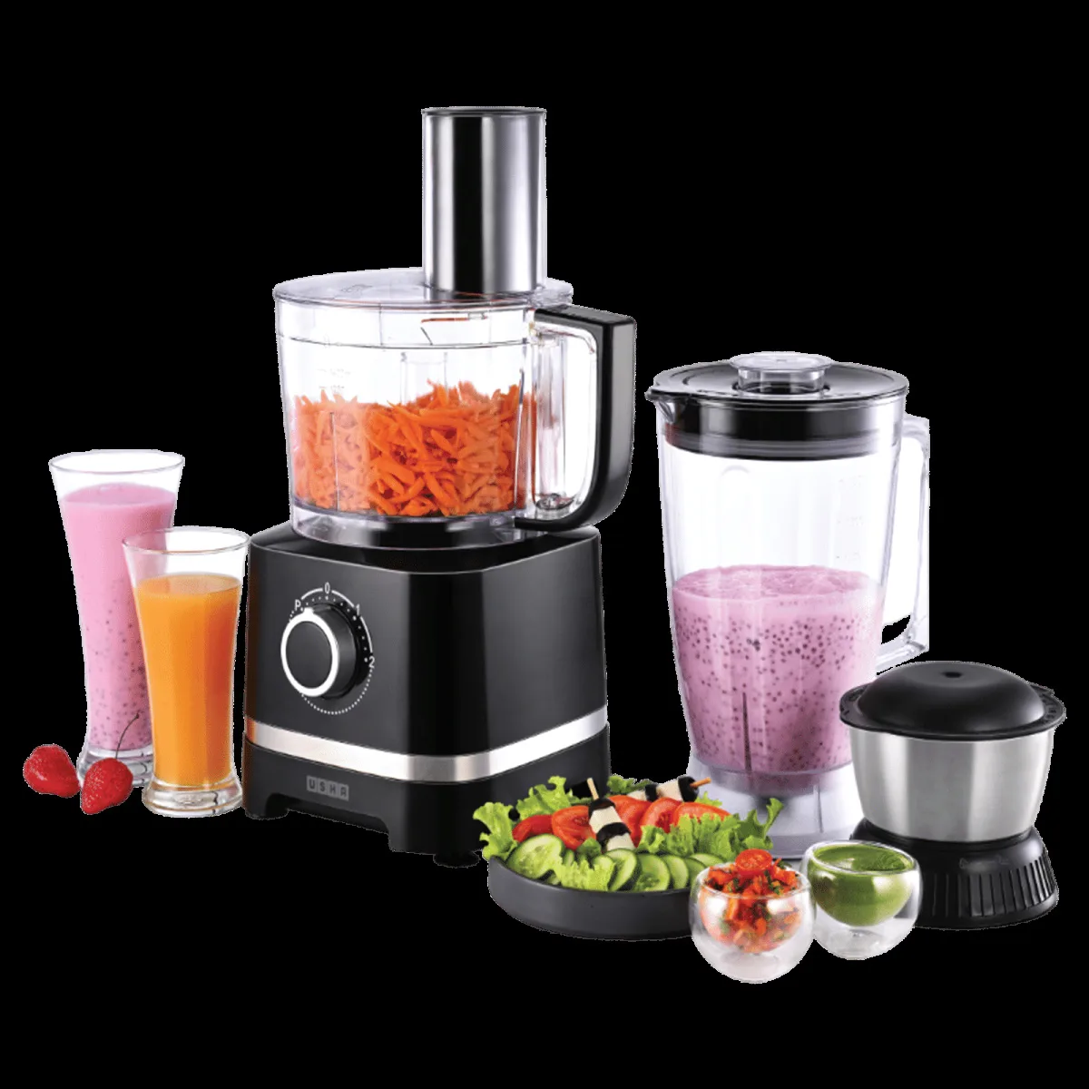 USHA iChef 800 Watt Food Processor (Black)