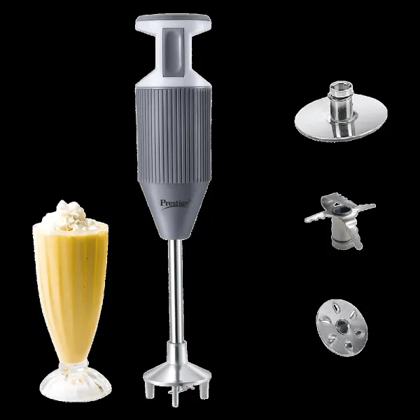 Prestige BlendX 250 Watt Hand Blender with 3 Attachments (Low Noise Operation, Grey)