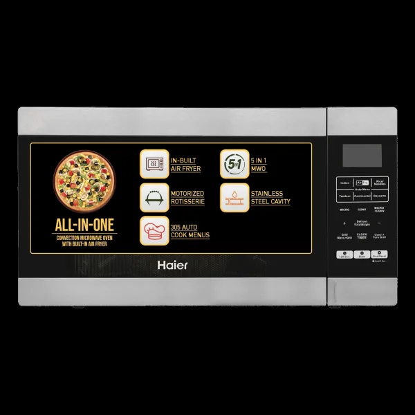 Haier 30L Convection Microwave Oven with 305 Auto Cook Menu (HIL3001ARSB, Black)