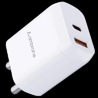 Ambrane RAAP H11 20W Type C & Type A 2-Port Fast Charger (Adapter Only, Fireproof, White)