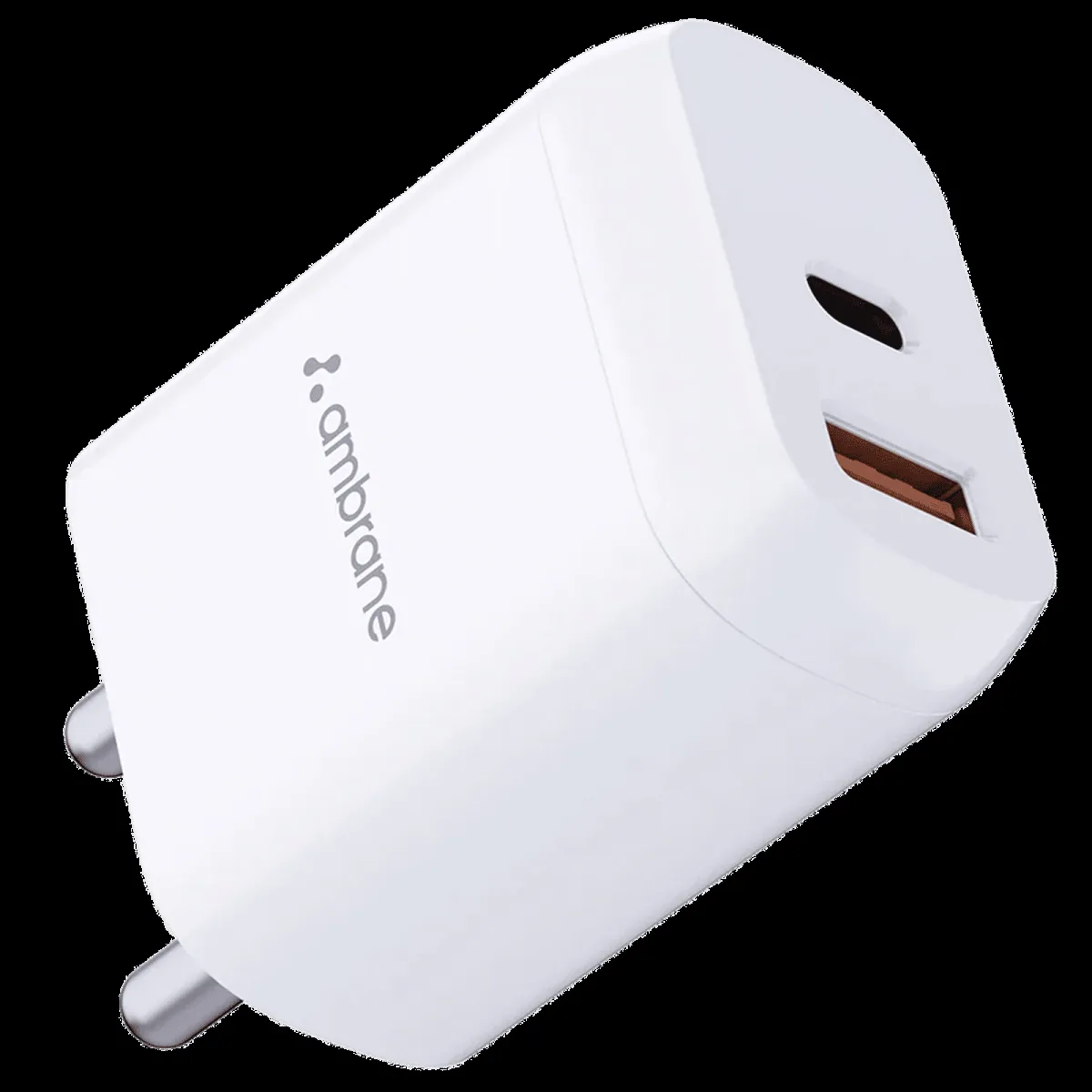 Ambrane RAAP H11 20W Type C & Type A 2-Port Fast Charger (Adapter Only, Fireproof, White)