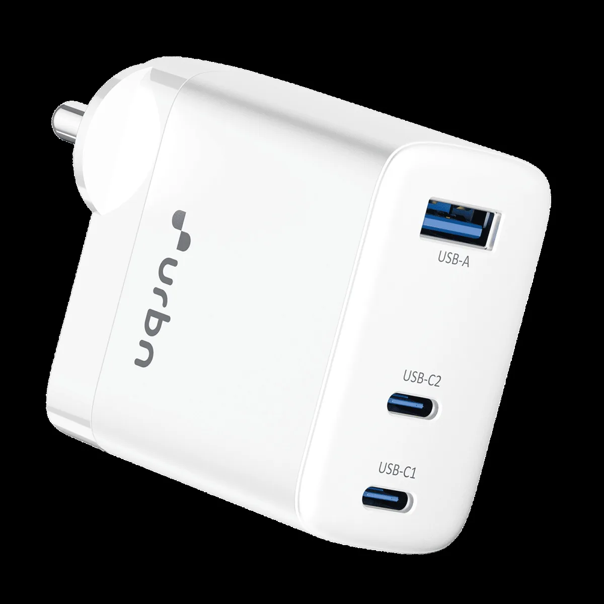 urbn UWA670 67W Type A & Type C 3-Port Fast Charger (Adapter Only, GaN Pro Technology, White)