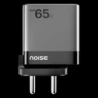 noise Power 65W Type A & Type C 3-Port Fast Charger (Adapter Only, GaN Technology, Black)