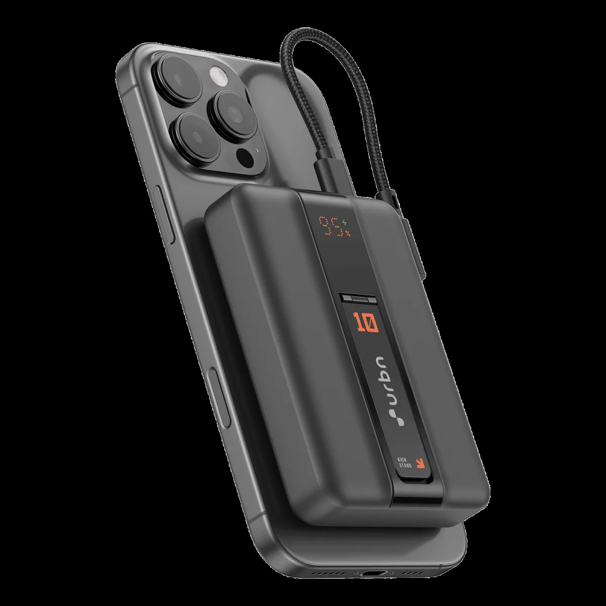 Urbn One Aero 10000 mAh 20W Fast Charging Power Bank(2 Type C Port, MagSafe Compatible, Smart LED Display, Black)