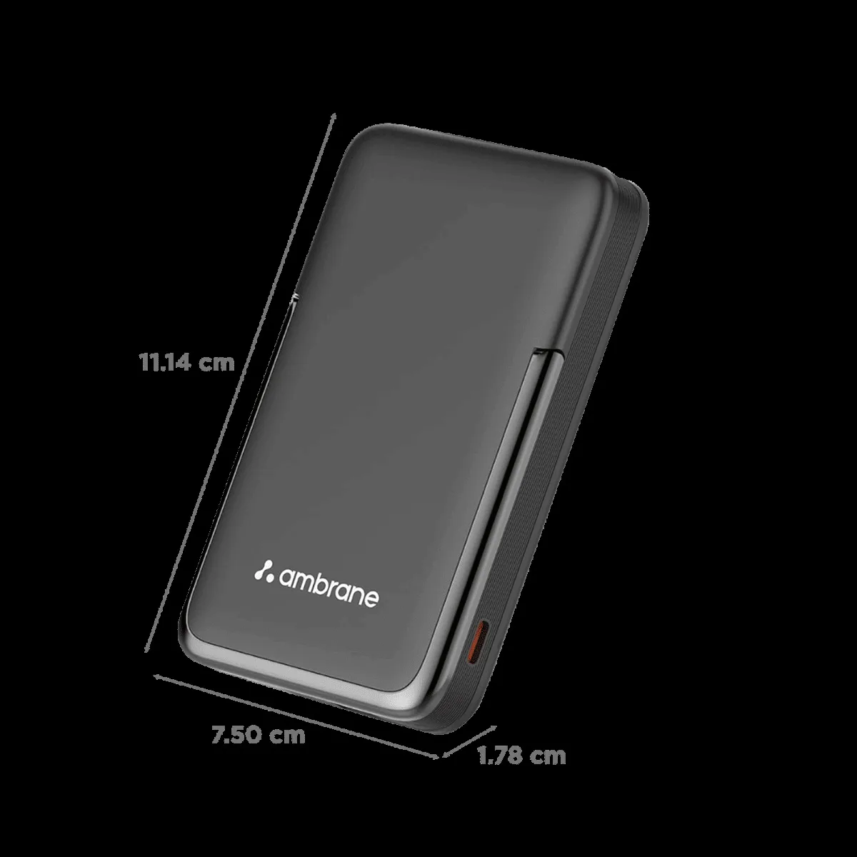 ambrane AeroSync PB 11 10000 mAh 22.5W Fast Charging Power Bank (1 Type C & 1 Type A Ports, MagSafe Compatible, Black)