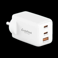 Stuffcool Numen 65W Type A & Type C 3-Port Fast Charger (Adapter Only, Short Circuit Protection, White)