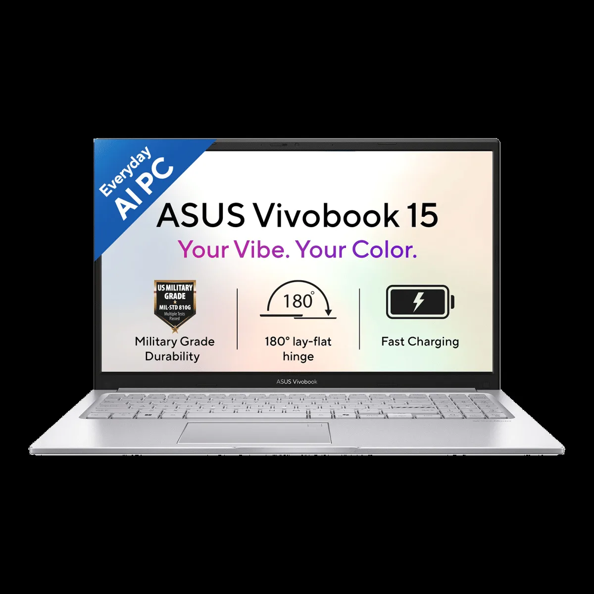 Asus Vivobook 15 Intel Core 5 320 14th Gen Thin & Light Laptop (16GB, 512GB SSD, Windows 11 Home, 15.6 inch FHD IPS Display, MS Office Home 2024, Cool Silver, 1.7 KG)