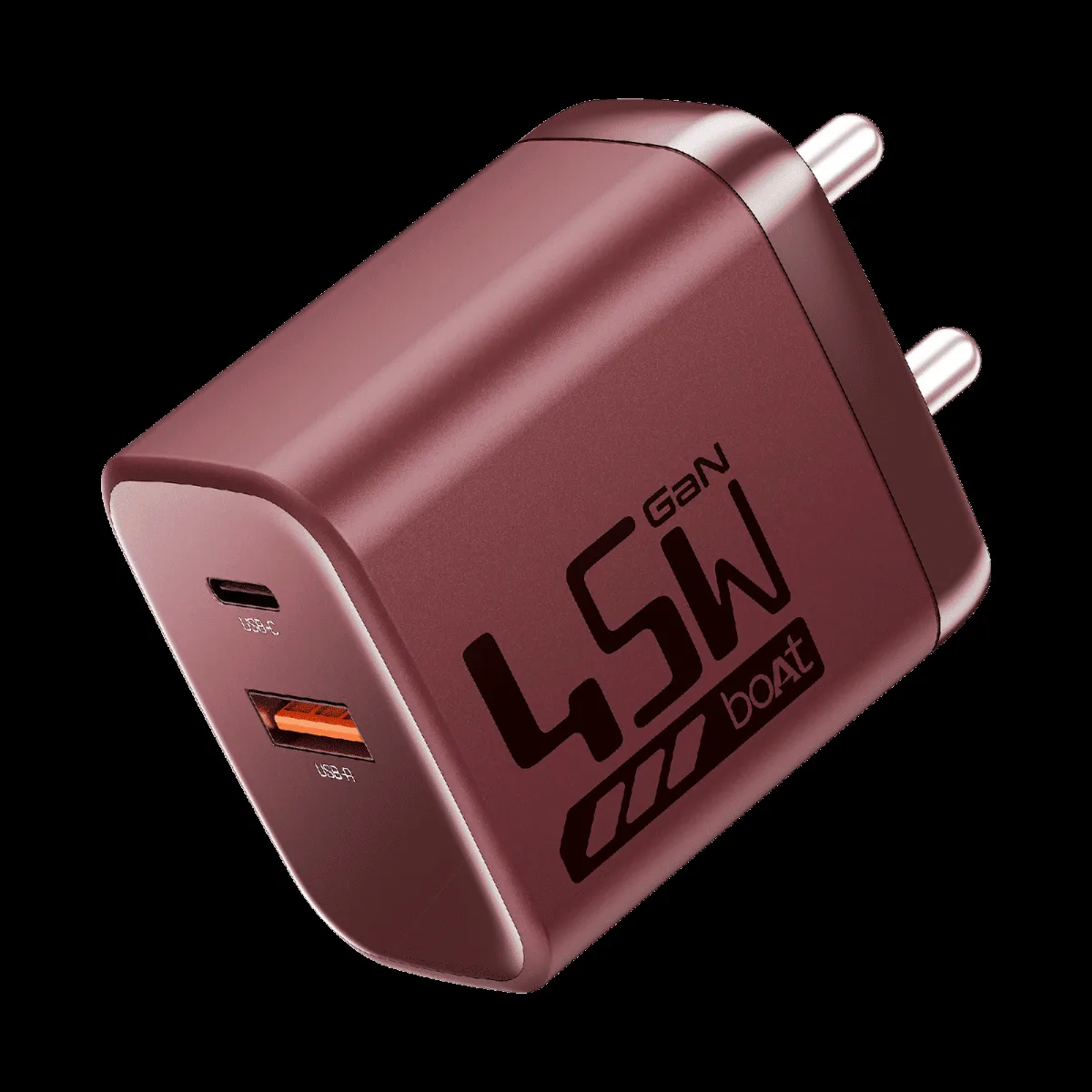 boAt 45W Type A & Type C 2-Port Fast Charger (Adapter Only, 12-Layer Smart IC Protection, Monarch Red)
